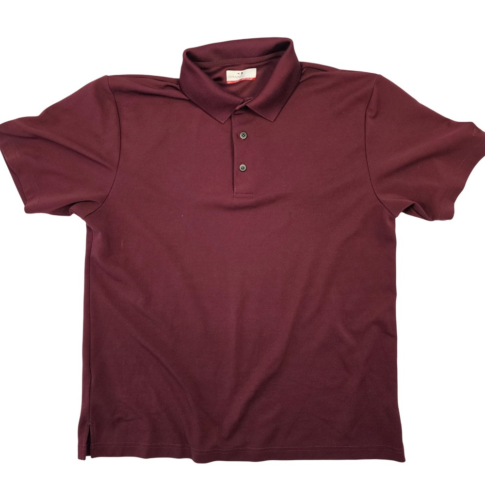 Grand Slam Performance Mens Large Burgundy‎ Maroon Short Sleeve Golf Polo Shirt